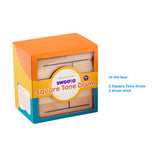 Brainsmith Square Tone Drum | Wooden Musical Toy for Babies 6M+
