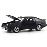 Maisto 1:24 Toyota Sprinter Trueno AE86 Matte Black Licensed Diecast Scale Model Car