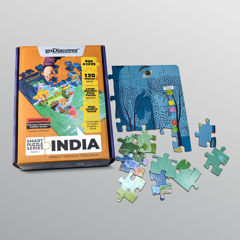 Go Discover Map of India Puzzle 120-Piece 4–99Y – Multicolor