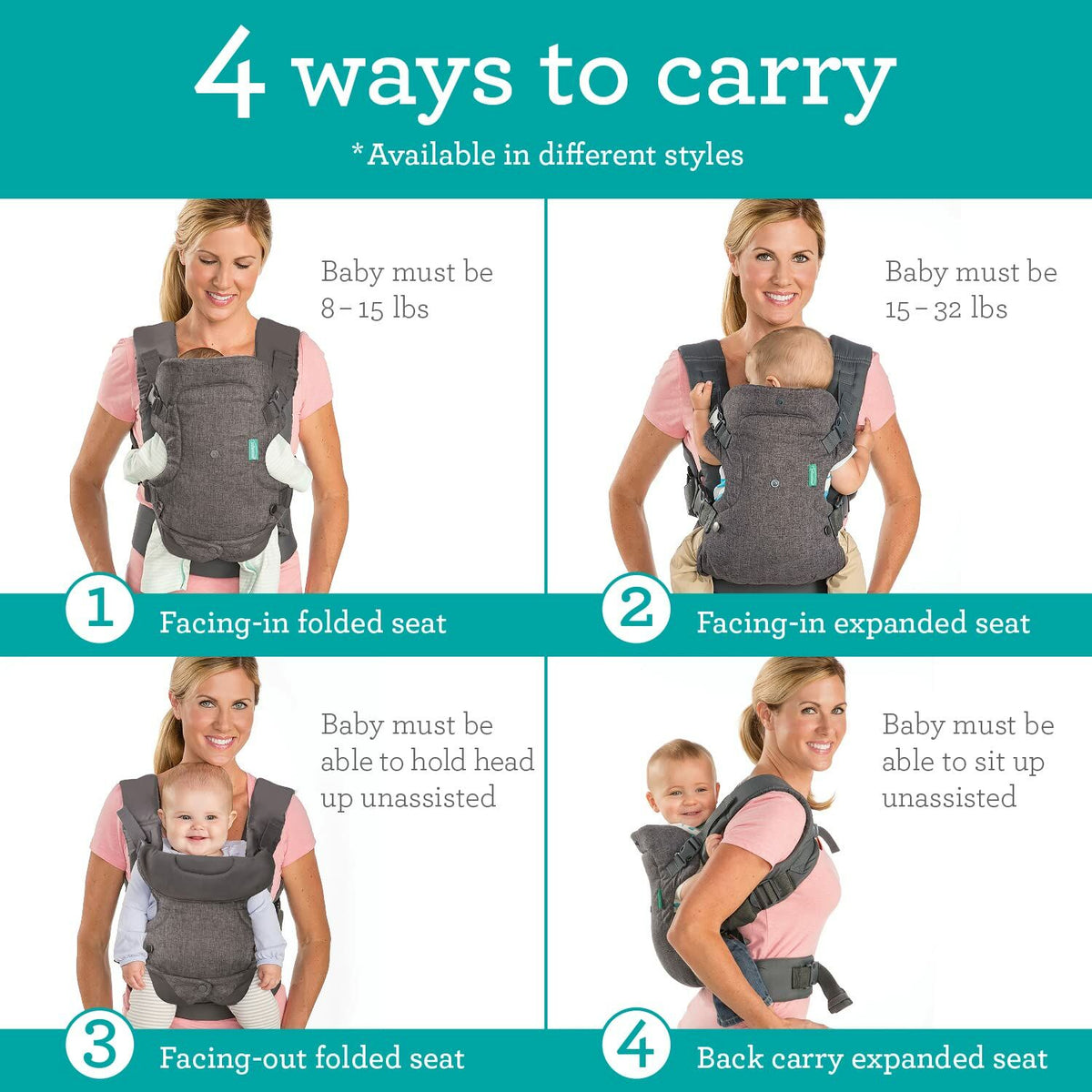 Infantino: Flip 4-in-1 Convertible Carrier (Camo) [0M+]