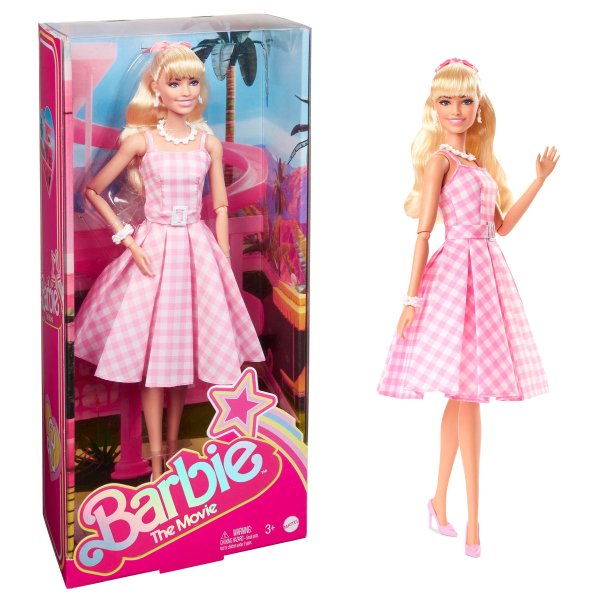 Barbie Pink Gingham Dress Doll