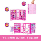 Barbie Dream Closet Doll & Playset 3 ft Wide Pink