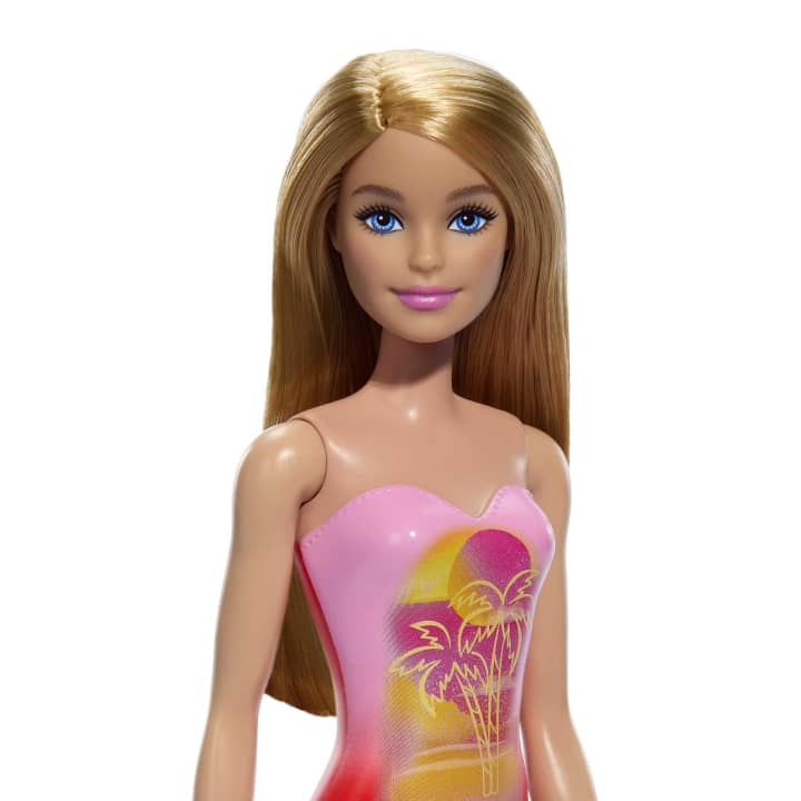 Barbie Beach Doll with Blonde Hair & Pink Swimsuit – HPV19