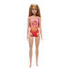Beach Barbie Doll With Blond Hair Wearing Pink Swim Suit