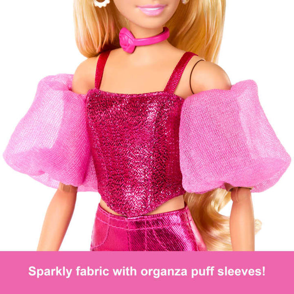 Barbie Deluxe Style Fashion Doll #5 in Metallic Pink Outfit With Corset Top