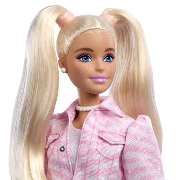 Barbie Deluxe Style Fashion Doll #9 in Matching Pink Denim Jacket & Skirt Set