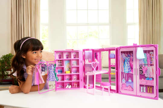Barbie Dream Closet Doll & Playset 3 ft Wide Pink