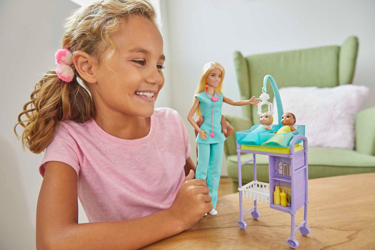 Barbie Baby Doctor Playset With Blonde Doll
