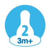 Dr. Brown’s Natural Flow Narrow Level 2 Nipple 2-Pack 3m+ Clear