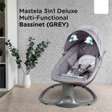 Mastela 3-in-1 Deluxe Multi-Functional Bassinet & Swing 0-36 Months Grey
