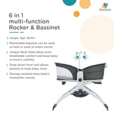 Mastela 6-in-1 Multi-Function Rocker & Bassinet Birth to 36 Months Teal