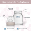 Chicco Well-Being Glass Feeding Bottle 120ml, Slow Flow Neutral 0M+