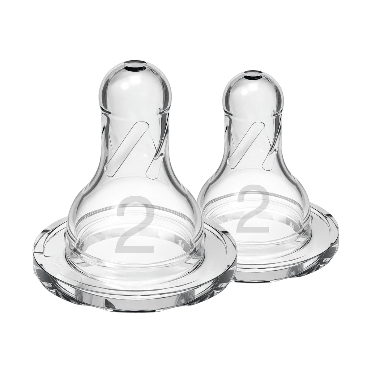 Dr. Brown’s Natural Flow Narrow Level 2 Nipple 2-Pack 3m+ Clear