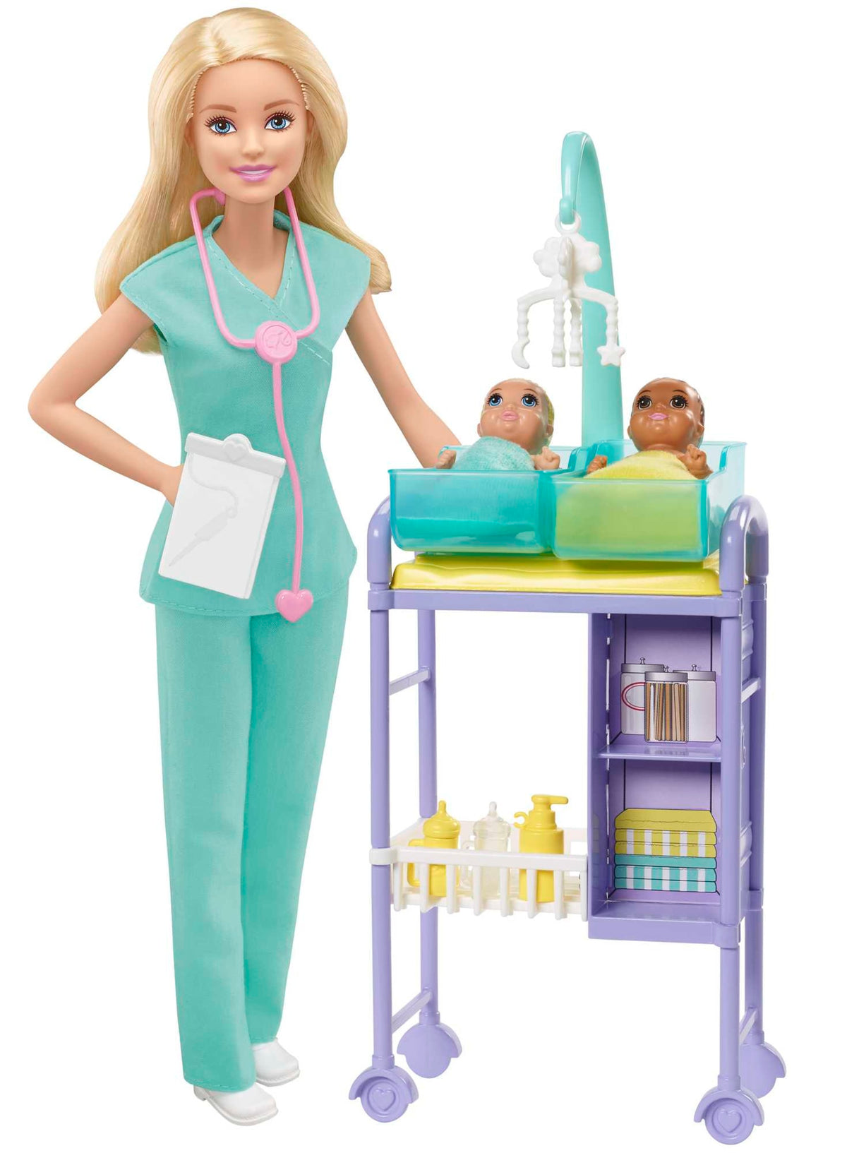 Barbie Baby Doctor Playset With Blonde Doll