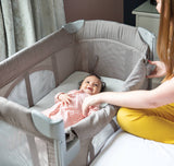 Joie Kubbie™ Sleep Bedside Crib & Travel Cot – Foggy Grey