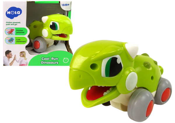 Hola Dinosaur on Wheels Friction Toy 18M+ 12 x 12 x 11 cm Green