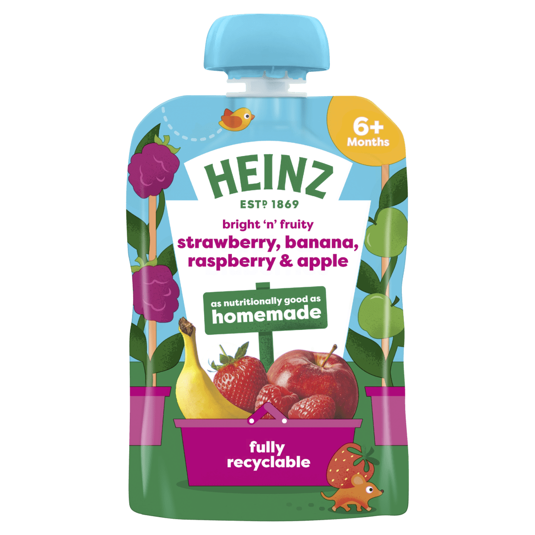 Heinz Strawberry Banana & Raspberry Baby Food Pouch – 6+ Months