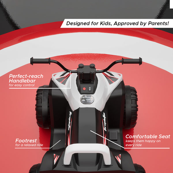 EMotorad Formula Fun Turbo Trek ATV Ride On - White