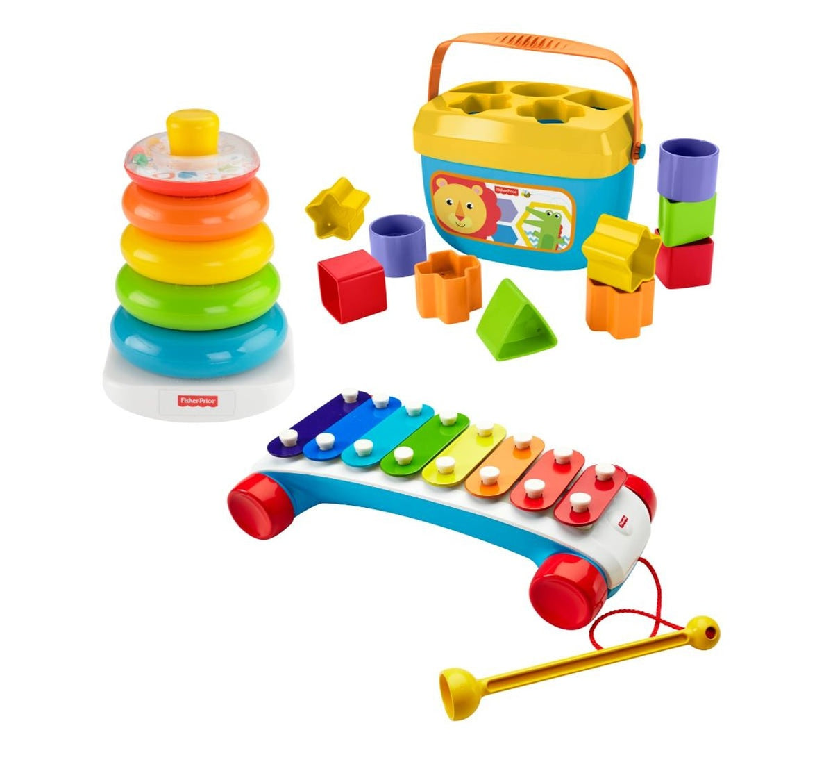 Fisher-Price Classic Infant Trio 3-Piece Toy Gift Set Multicolour
