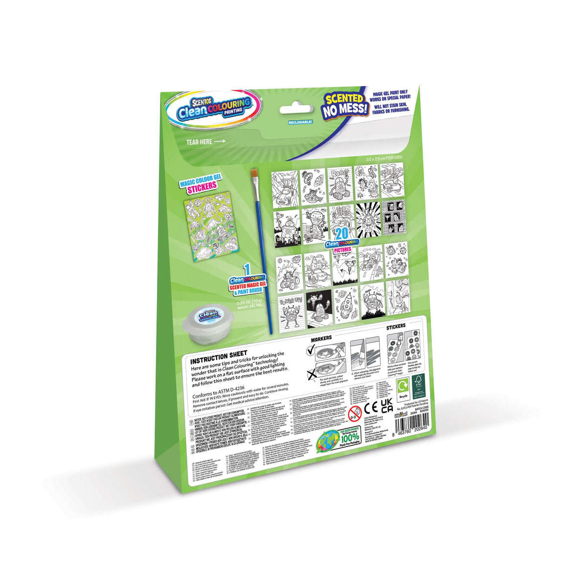 Scentos CleanColouring Magic Gel Painting Adventure Set