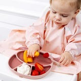 Bibado Silicone Suction Divider Plate – Blush | Baby Weaning Plate