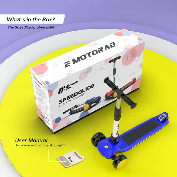 EMotorad Formula Fun Speed Glide Ride on Scooter - Blue
