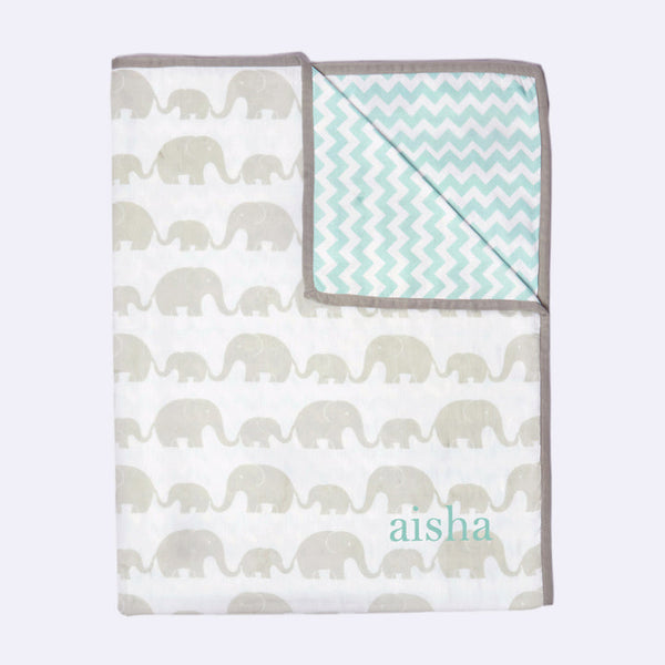 Masilo Organic Cotton Cot Bedding Set – Elephant Parade