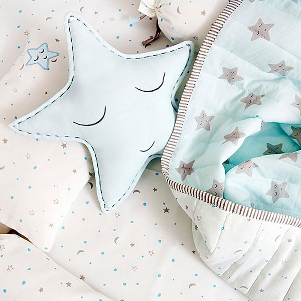 Masilo Organic Cotton Cot Bedding Set – Sleepy Star (Blue)