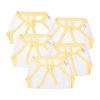 Tinycare Reusable Baby Nappies With Coloured Borders Plain Lemon Yellow ( Pack of 5 ) - Medium Size