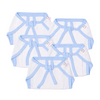 Tinycare Reusable Baby Nappies With Coloured Borders Plain Sky Blue ( Pack of 5 ) - Medium Size