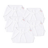 Tinycare Reusable Baby Nappies With Coloured Borders Plain Whie ( Pack of 5 ) - Zero Size