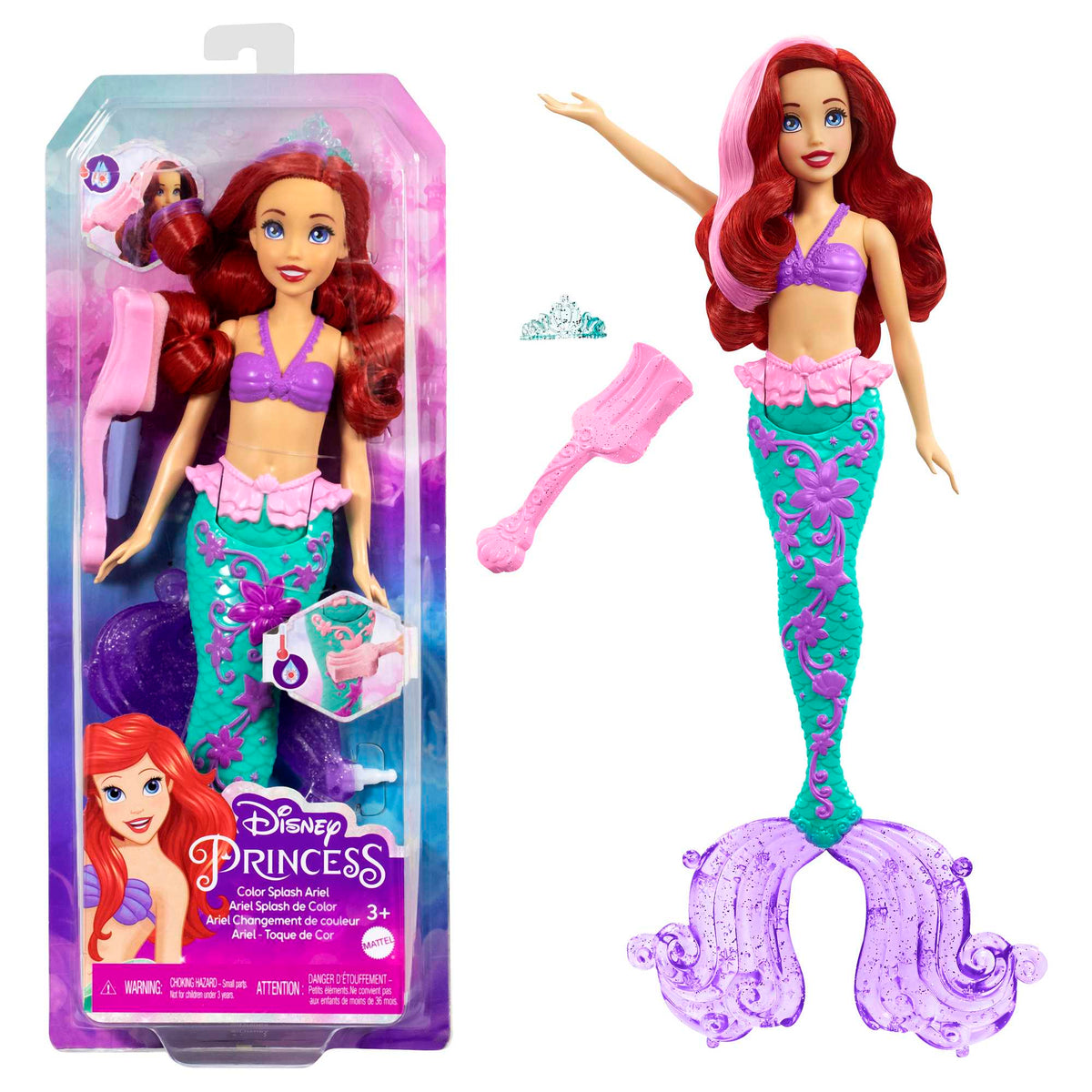 Barbie Disney Princess Color Splash Ariel Doll