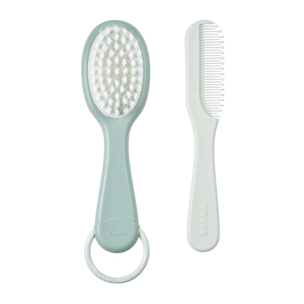 Béaba Baby Brush & Comb Set – Green Blue | 0M+