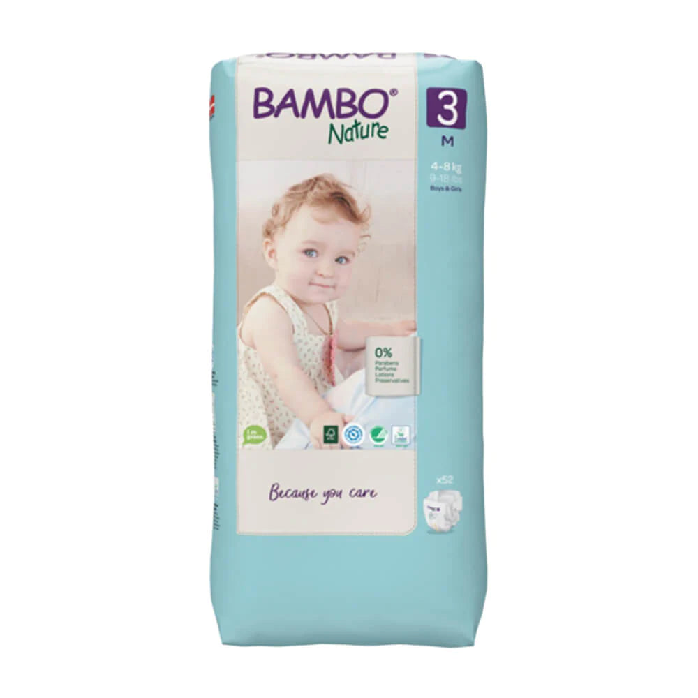 Bambo Nature Premium Tape Diapers Size 3 Medium 4–8 kg – 52 Count