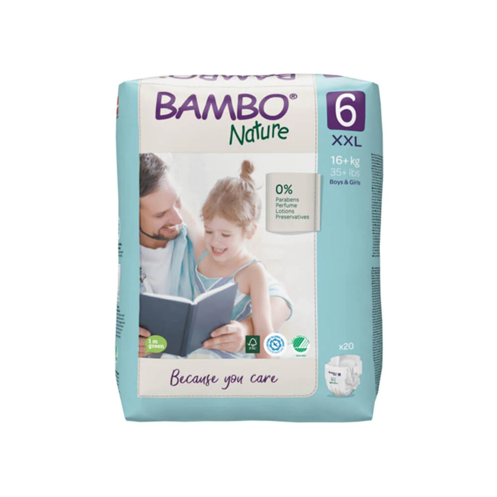Bambo Nature Premium Tape Diapers Size 6 XXL 16+ kg – Pack of 20