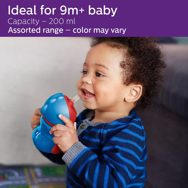 Philips Avent Bendy Twin Handle Straw Cup - Blue (200ml)