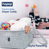 Hopop Baby Diaper Caddy Organiser 16 x 10 x 7 Inches Grey