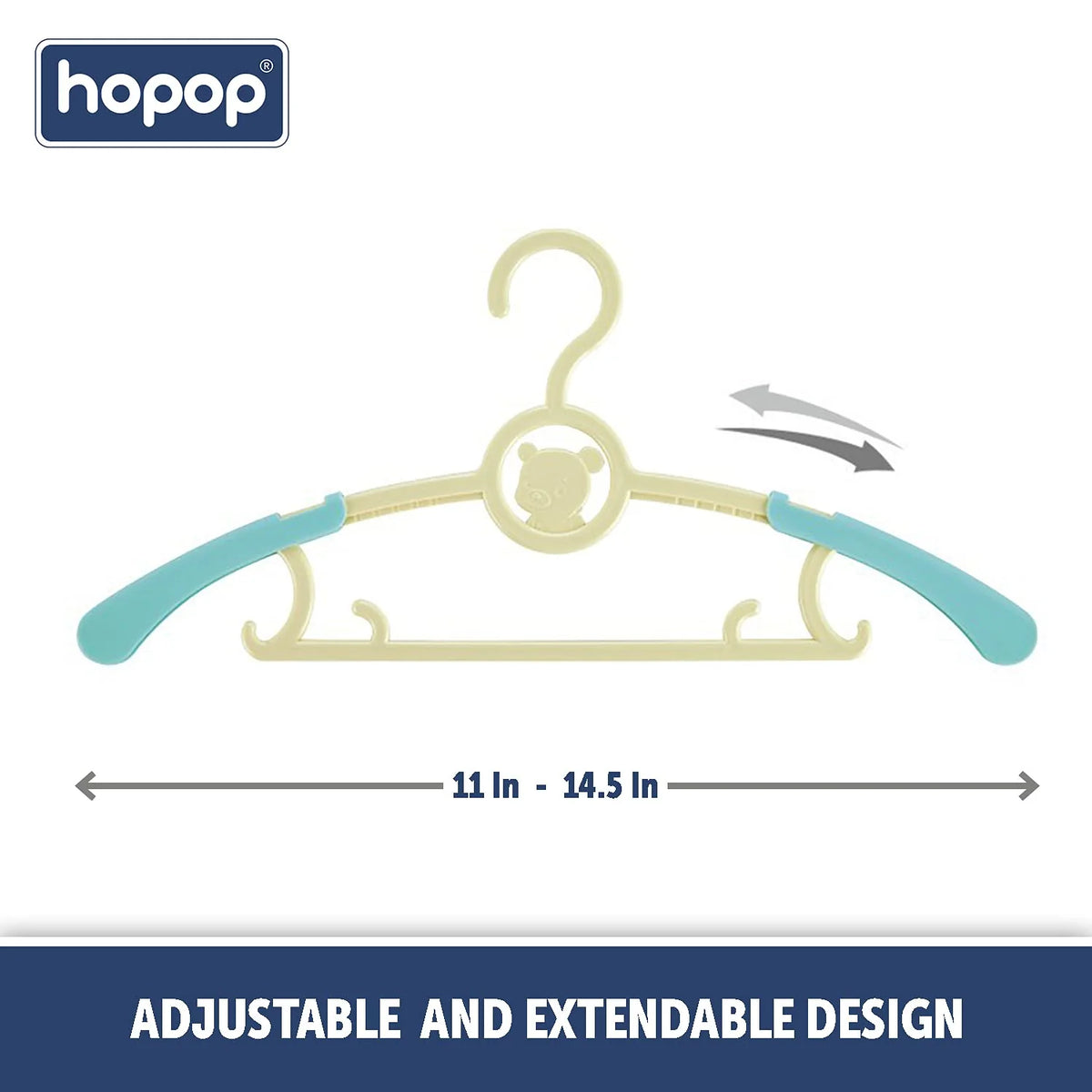 Hopop Adjustable Anti-Slip Baby Clothes Hangers Pack of 6 – Multicolo