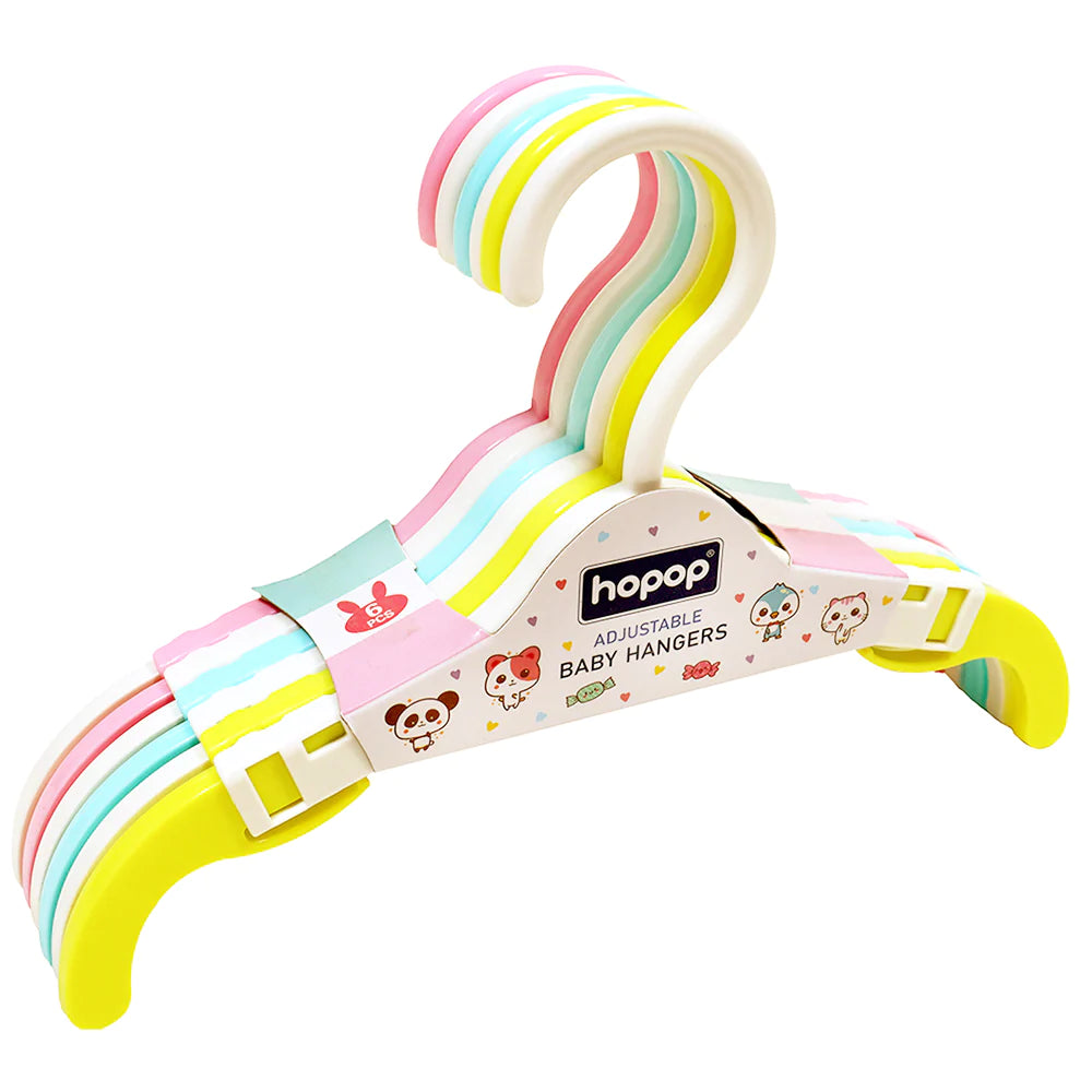 Hopop Multicolored Plastic Baby & Kids Clothes Hangers Pack of 10 – Multicolor