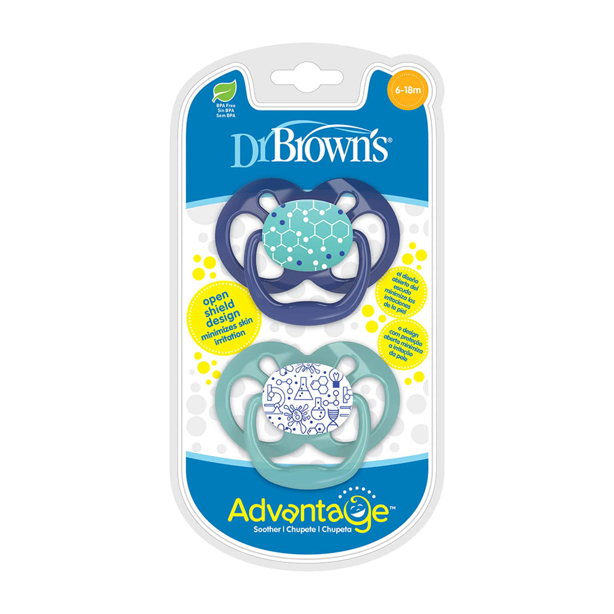 Dr Browns Blue Chemistry Advantage Pacifiers (Stage 2) | Pack Of 2
