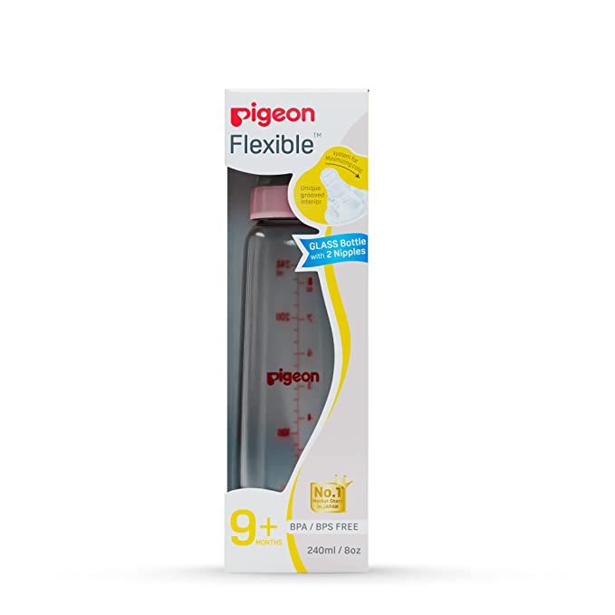 Pigeon Glass Feeding Bottle 8Oz 240Ml Pink