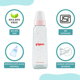 Pigeon Glass Feeding Bottle 8Oz 240Ml Pink
