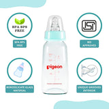 Pigeon Glass Feeding Bottle 4Oz 120Ml Blue