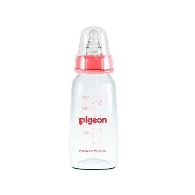 Pigeon Glass Feeding Bottle 4Oz 120Ml Red
