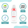Pigeon Glass Baby Feeding Bottle Red 120ml With Nipple Size S 0+ Months
