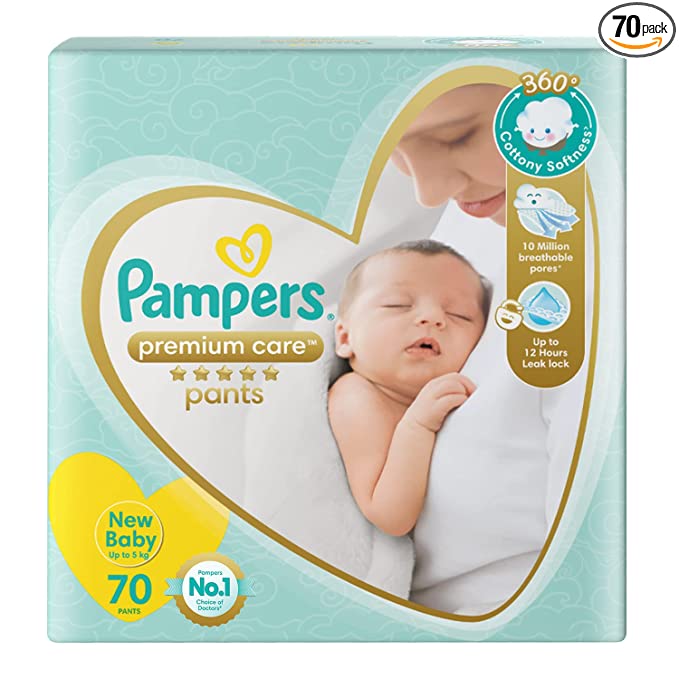 Pampers Premium Care Pants- Size Nb(New Born) (Upto 5 Kgs) 70 Pants