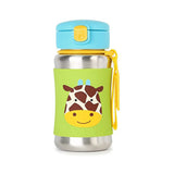 Skip Hop Zoo Stainless Steel Little Kid Straw Bottle Giraffe