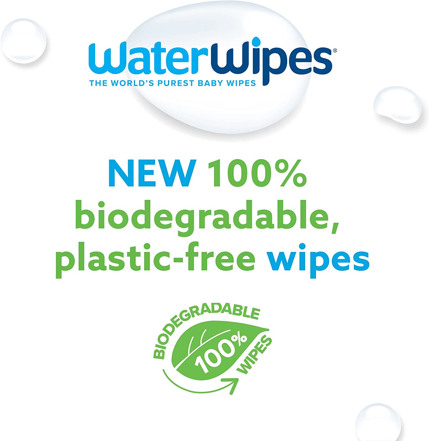 Toallitas húmedas biodegradables, 60 unidades, Waterwipes - Waterwipes