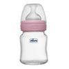 Chicco Well-Being Glass Feeding Bottle (120Ml, Slow Flow) (Pink)